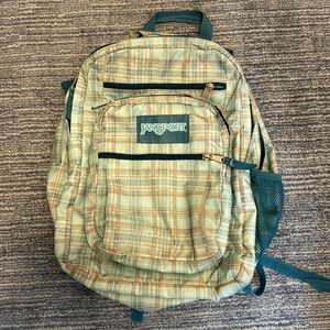 Jansport large kids backpack plaid print